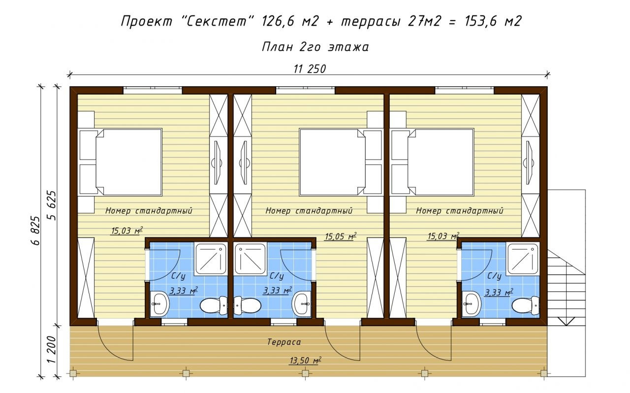 Проект МИНИ ГОСТИНИЦЫ на 6 номеров